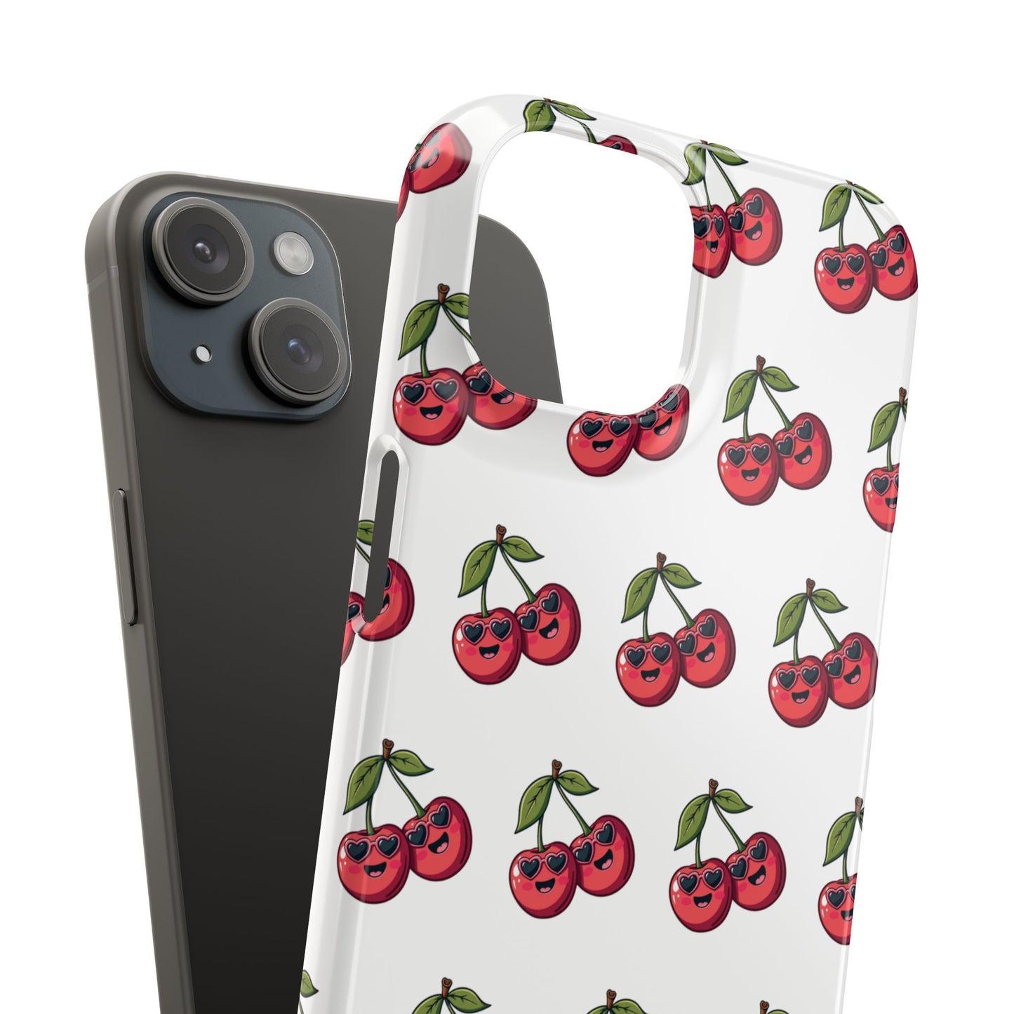 iPhone Snap Case Handyhülle Happy Cherry Design