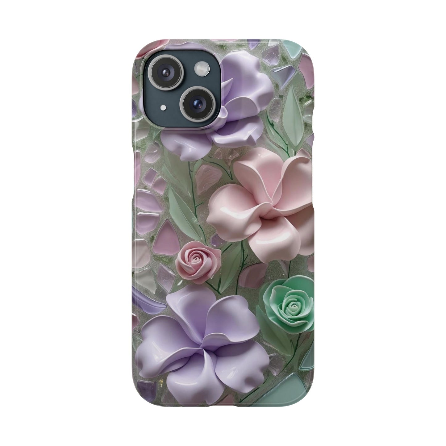 Snap Case Elegante Florale iPhone Handyhülle mit 3D-Effekt