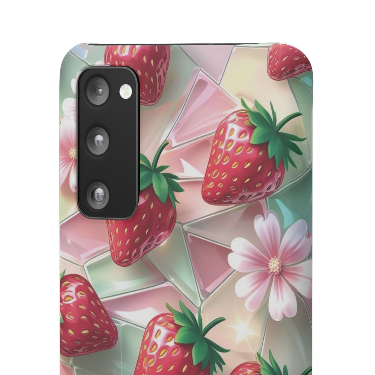 Snap Case Samsung Handyhülle - 3D Effekt Erdbeeren