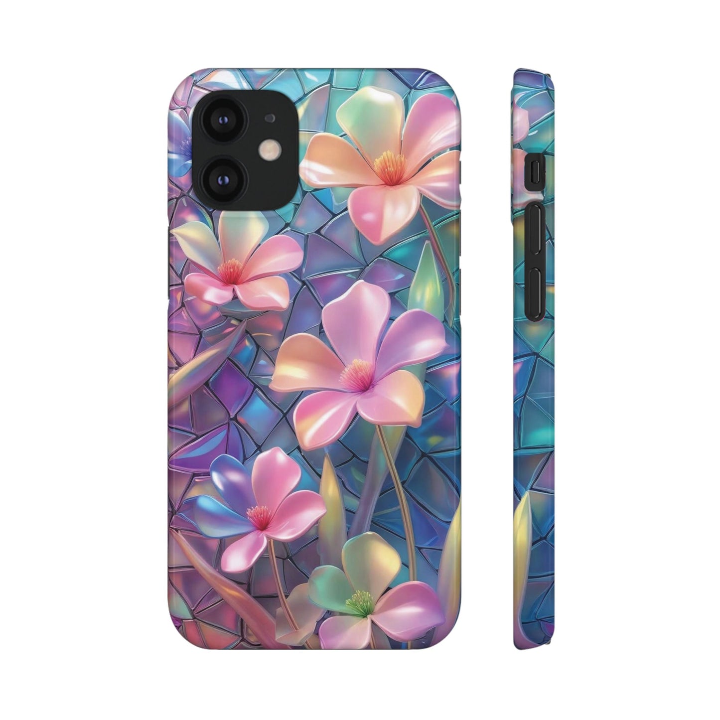 Snap Case Elegante Florale iPhone Handyhülle mit 3D-Effekt