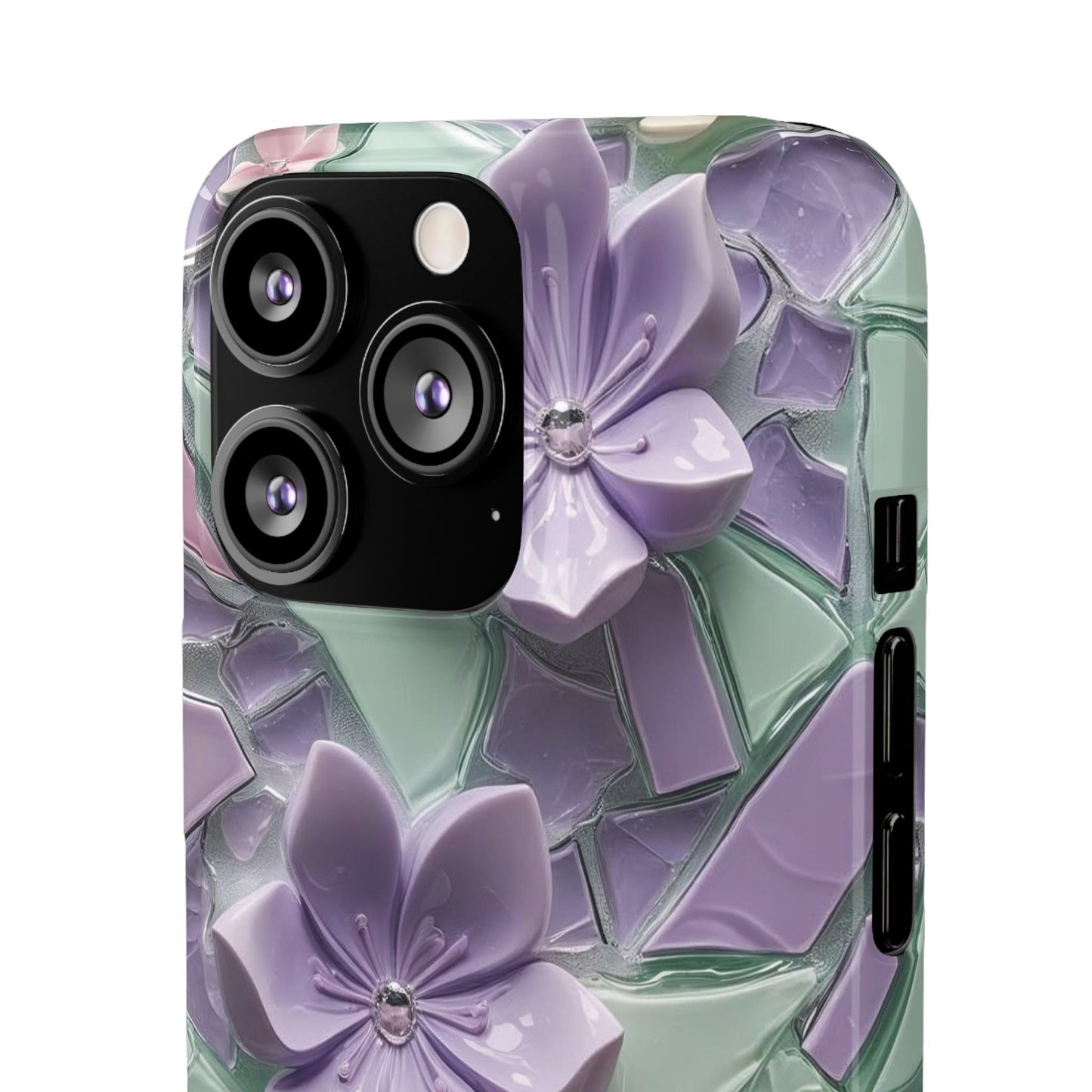 Snap Case Elegante Florale iPhone Handyhülle mit 3D-Effekt