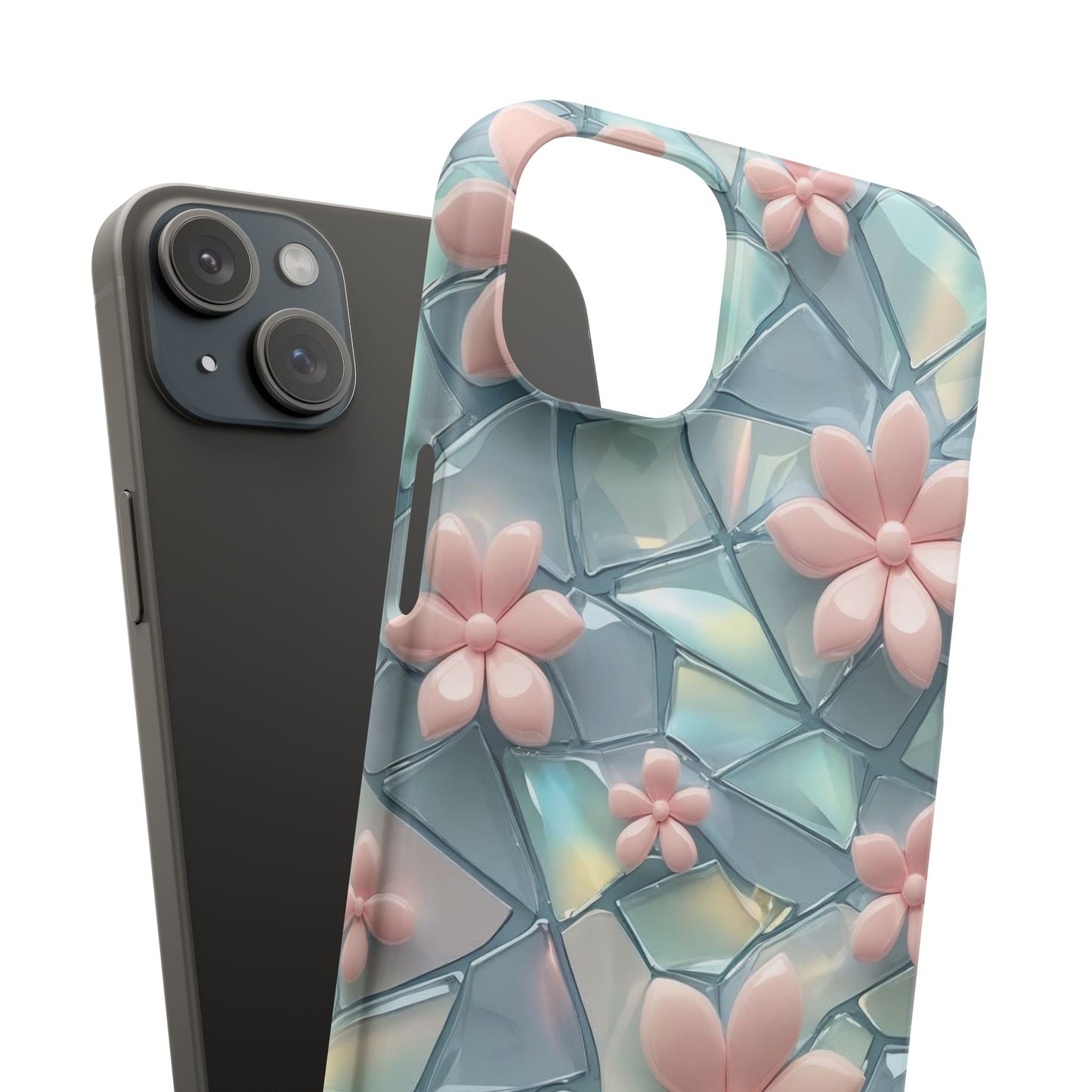 Snap Case Elegante Florale iPhone Handyhülle mit 3D-Effekt