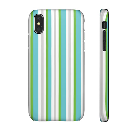 iPhone Snap Case - Modernes Abstraktes Design mit Grünen und Weißen Linien