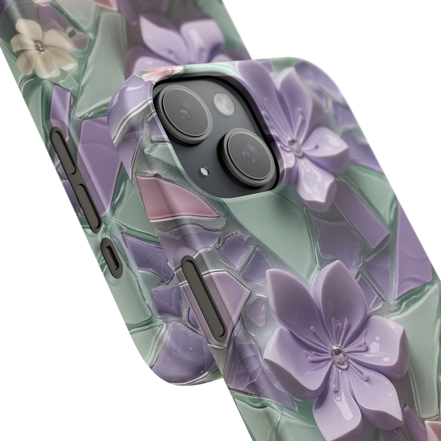 Snap Case Elegante Florale iPhone Handyhülle mit 3D-Effekt
