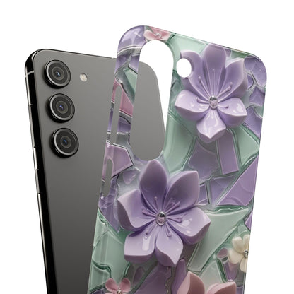 Snap Case Elegante Florale Samsung Handyhülle mit 3D-Effekt