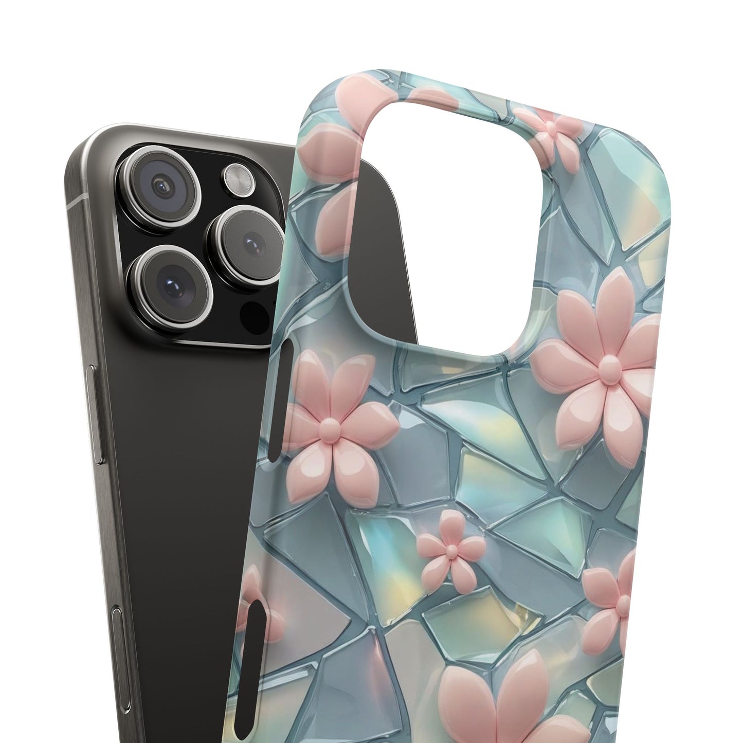 Snap Case Elegante Florale iPhone Handyhülle mit 3D-Effekt