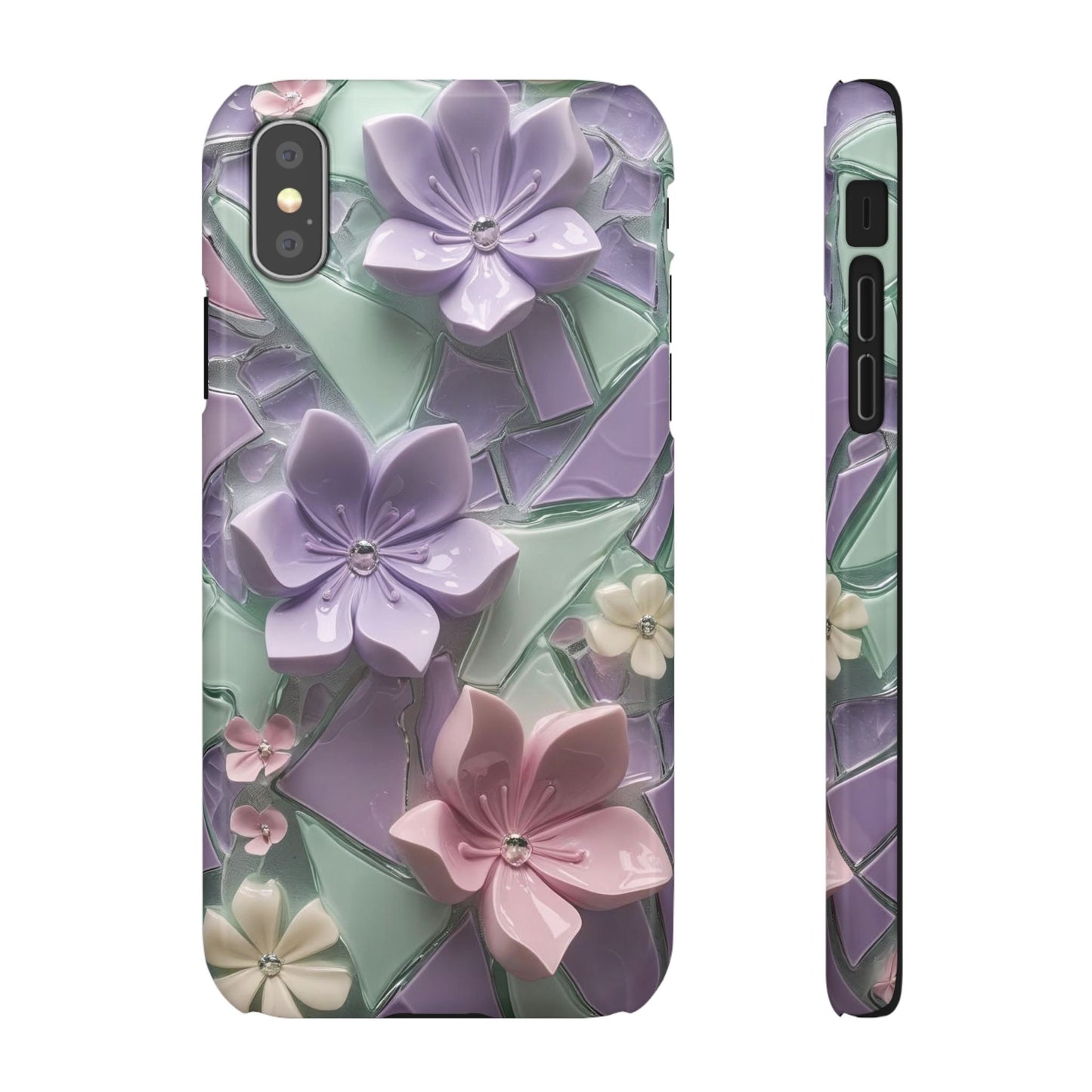 Snap Case Elegante Florale iPhone Handyhülle mit 3D-Effekt