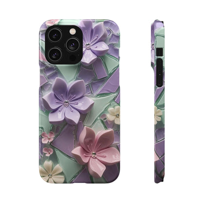 Snap Case Elegante Florale iPhone Handyhülle mit 3D-Effekt