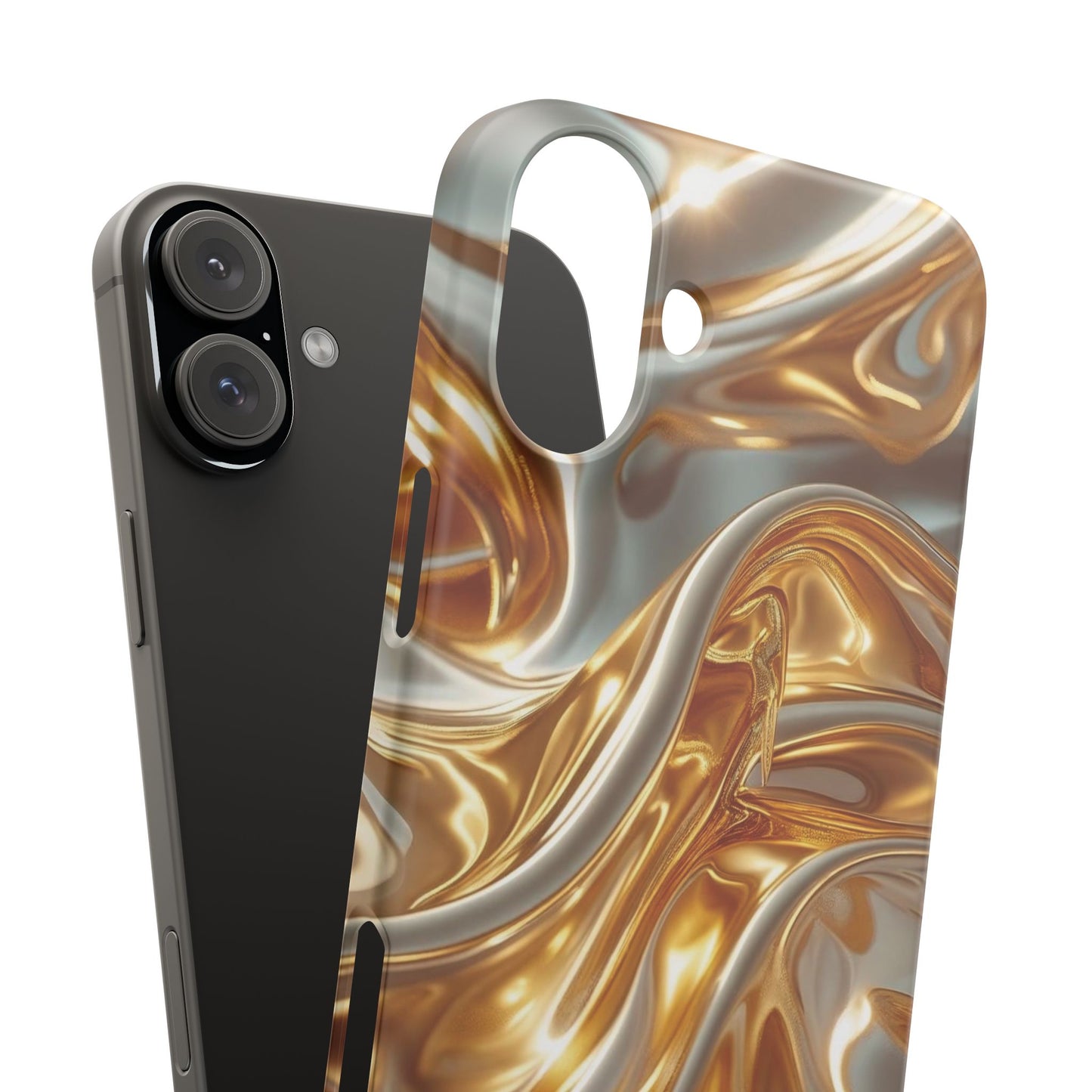 Snap Case iPhone Handyhülle – Gold Dynamic Liquid 3D Effekt