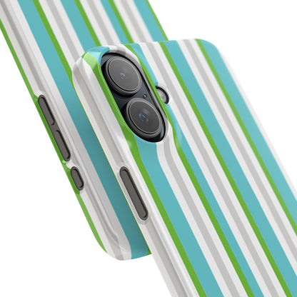 iPhone Snap Case - Modernes Abstraktes Design mit Grünen und Weißen Linien