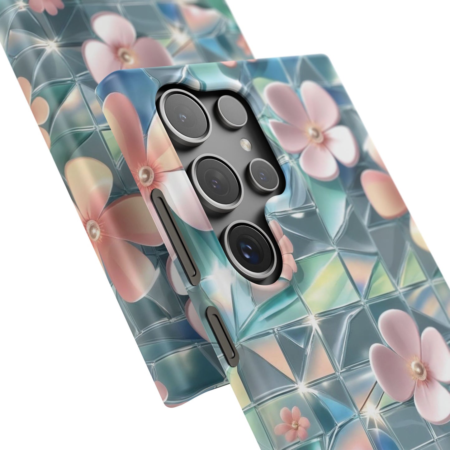 Snap Case Samsung Handyhülle mit 3D-Effekt und Blumenmuster