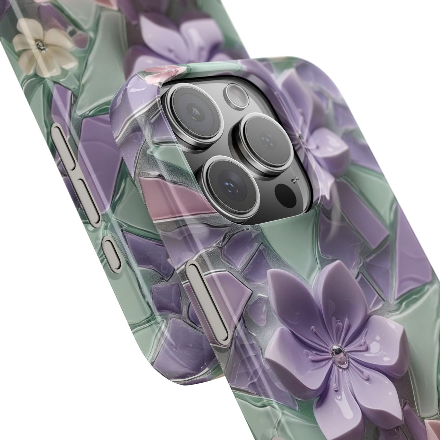 Snap Case Elegante Florale iPhone Handyhülle mit 3D-Effekt