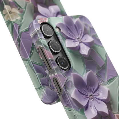 Snap Case Elegante Florale Samsung Handyhülle mit 3D-Effekt