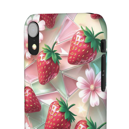 Snap Case iPhone Handyhülle - 3D Effekt Erdbeeren