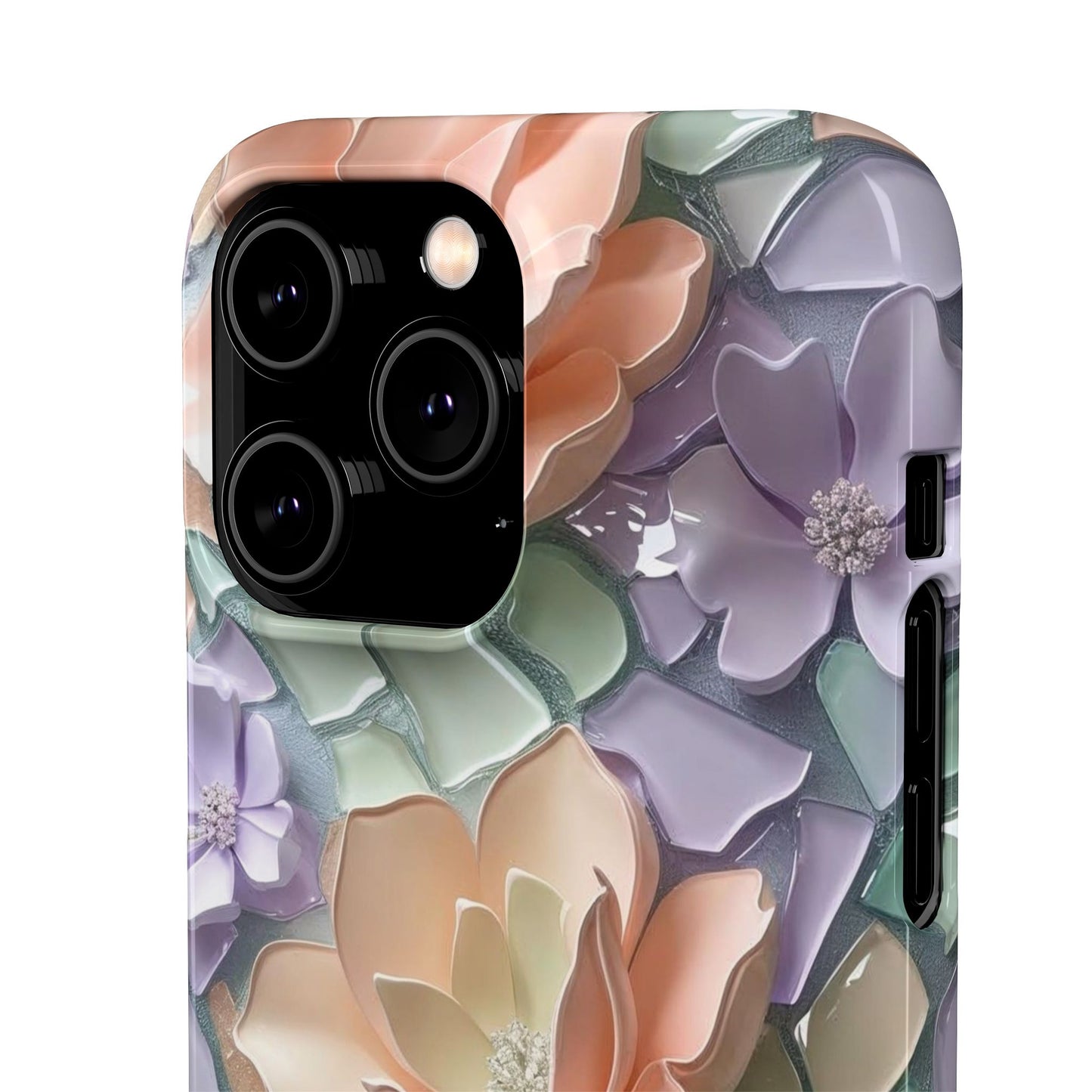 Snap Case Elegante Florale iPhone Handyhülle mit 3D-Effekt