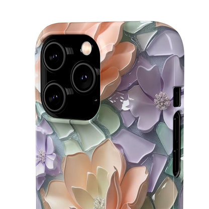 Snap Case Elegante Florale iPhone Handyhülle mit 3D-Effekt