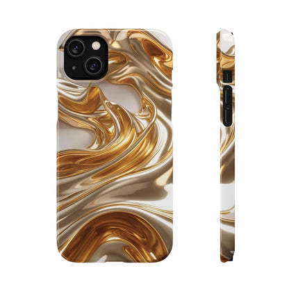 Snap Case iPhone Handyhülle – Gold Dynamic Liquid 3D Effekt
