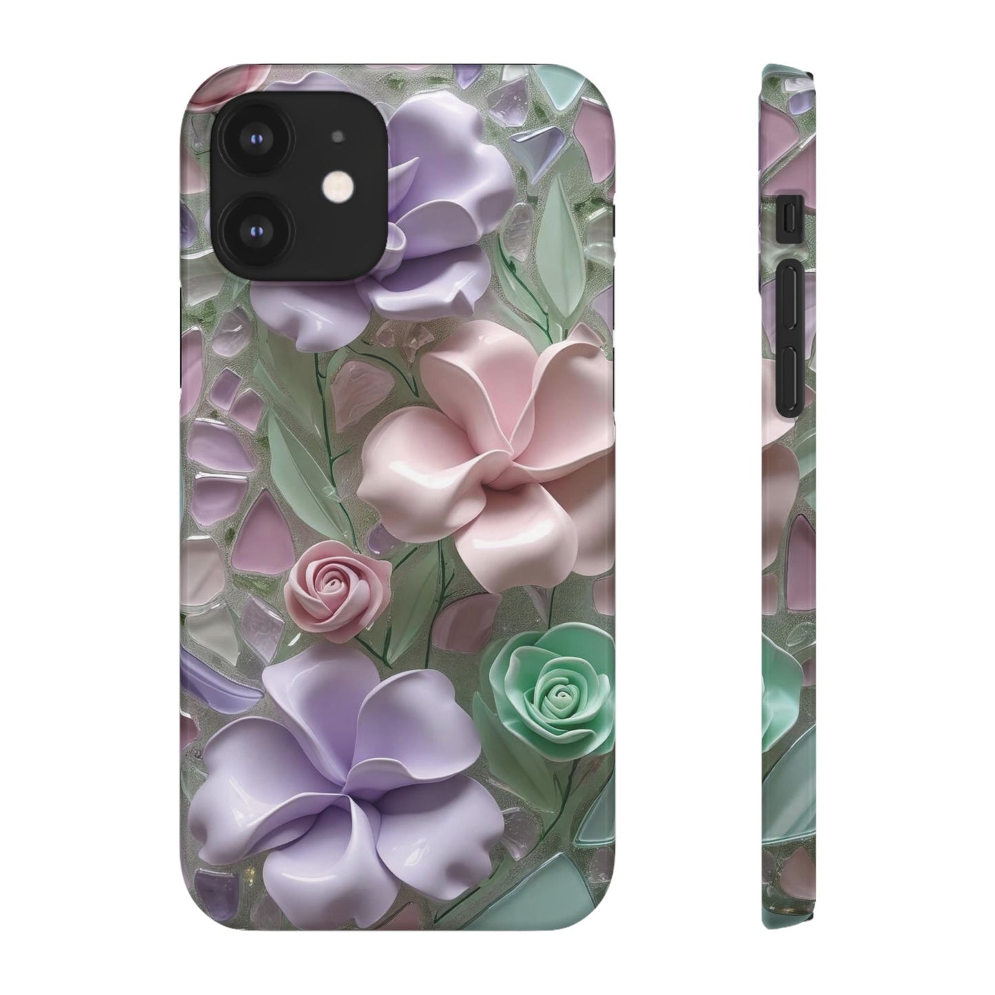 Snap Case Elegante Florale iPhone Handyhülle mit 3D-Effekt