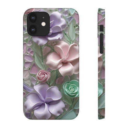 Snap Case Elegante Florale iPhone Handyhülle mit 3D-Effekt