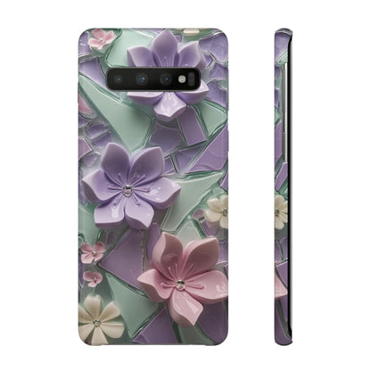 Snap Case Elegante Florale Samsung Handyhülle mit 3D-Effekt