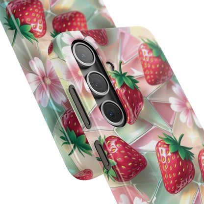 Snap Case Samsung Handyhülle - 3D Effekt Erdbeeren