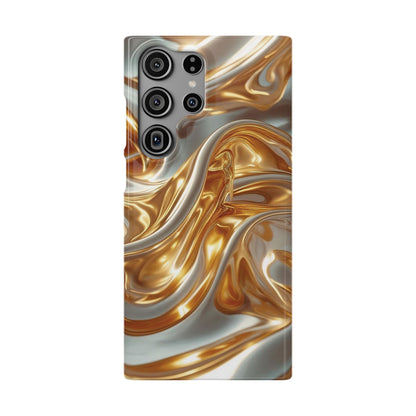 Snap Case Samsung Handyhülle – Gold Dynamic Liquid 3D Effekt