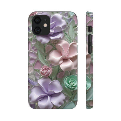 Snap Case Elegante Florale iPhone Handyhülle mit 3D-Effekt