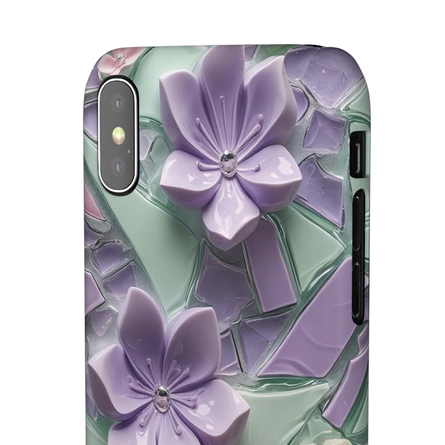 Snap Case Elegante Florale iPhone Handyhülle mit 3D-Effekt