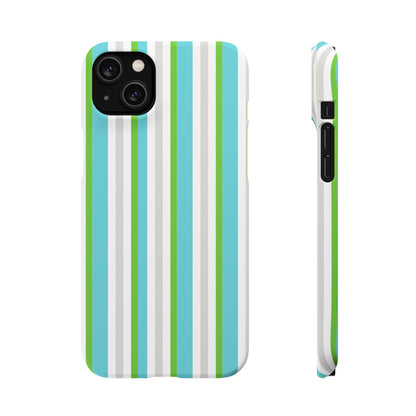 iPhone Snap Case - Modernes Abstraktes Design mit Grünen und Weißen Linien