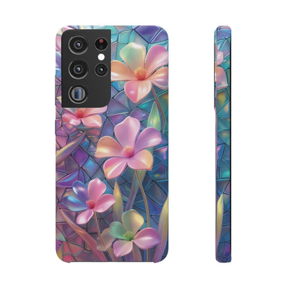 Snap Case Elegante Florale Samsung Handyhülle mit 3D-Effekt