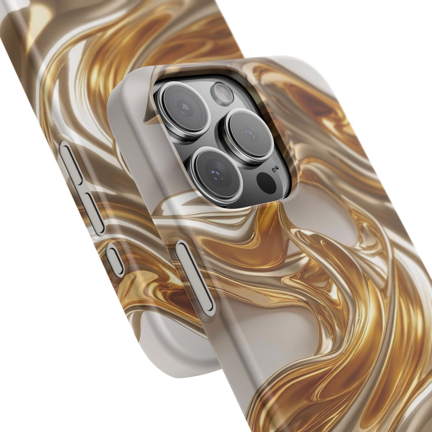 Snap Case iPhone Handyhülle – Gold Dynamic Liquid 3D Effekt