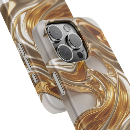 Snap Case iPhone Handyhülle – Gold Dynamic Liquid 3D Effekt