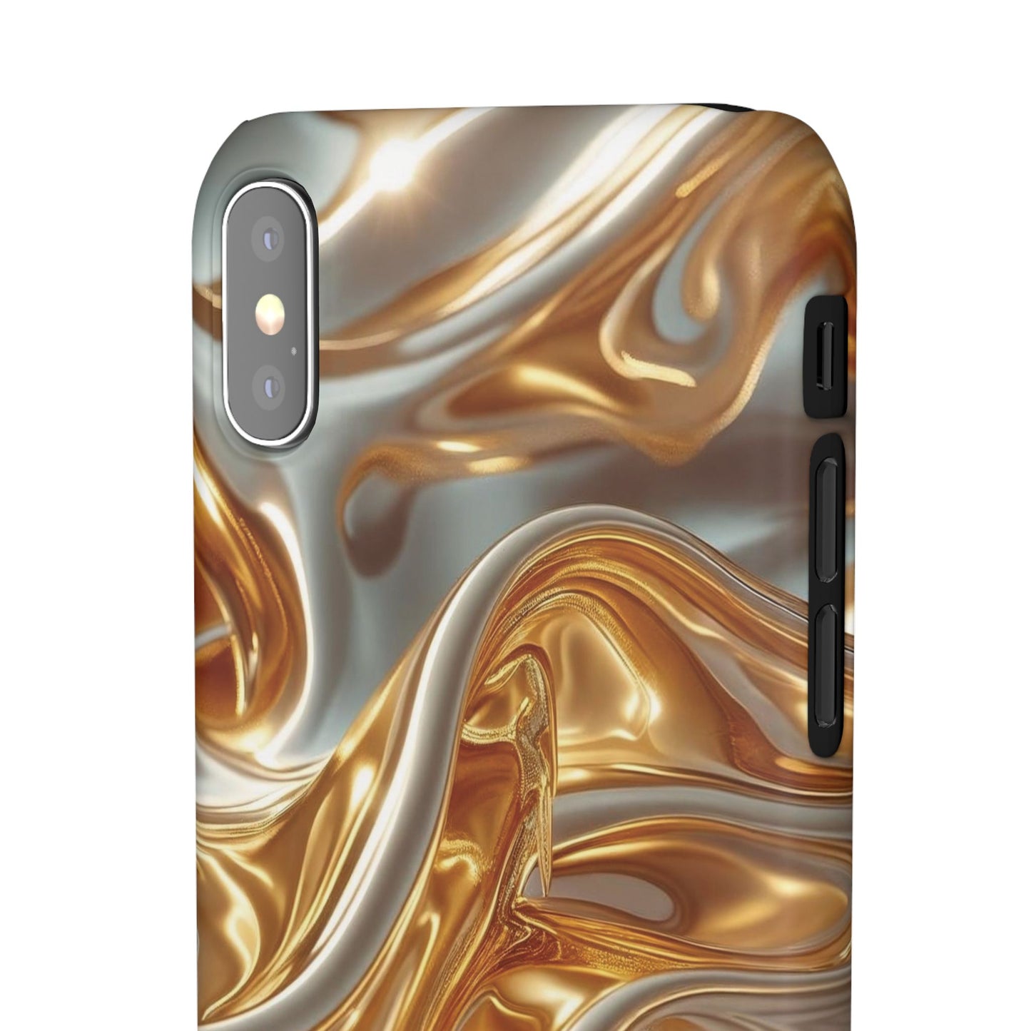 Snap Case iPhone Handyhülle – Gold Dynamic Liquid 3D Effekt