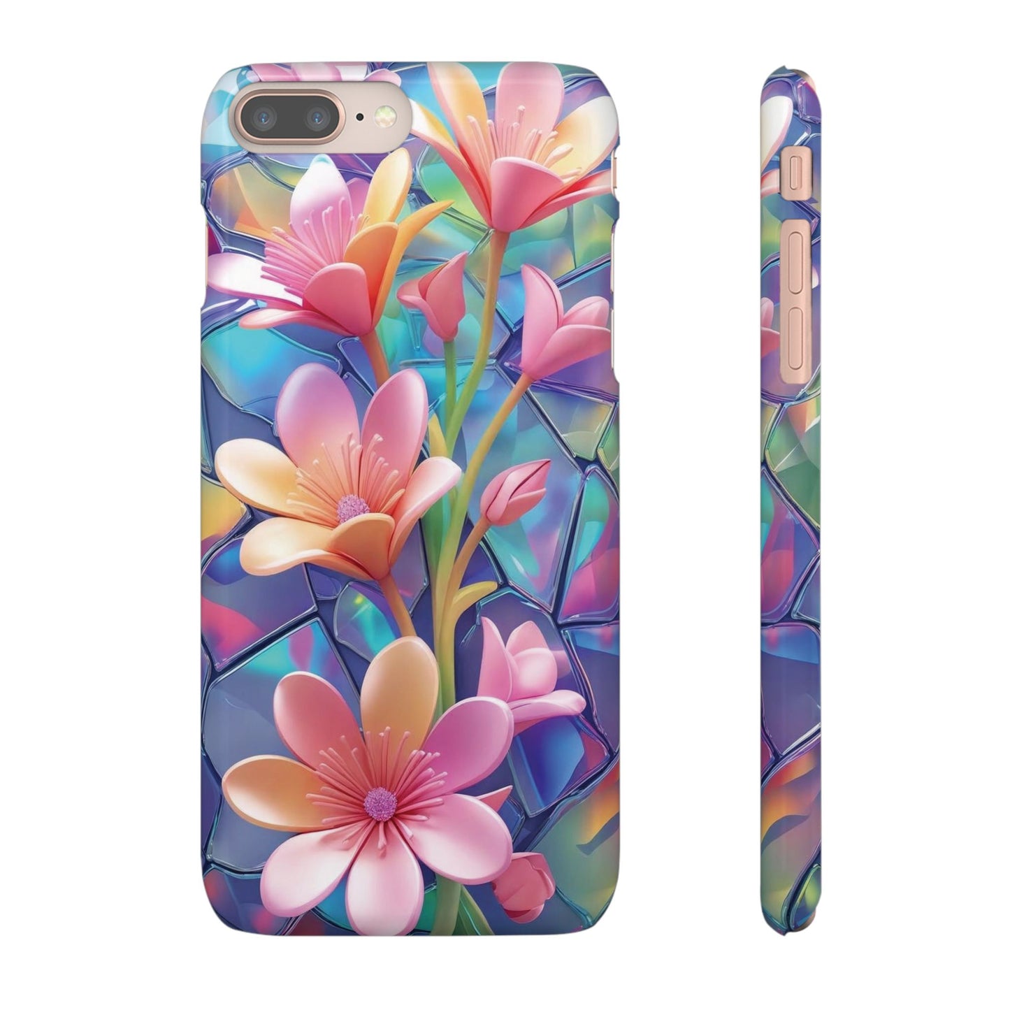 Snap Case Elegante Florale iPhone Handyhülle mit 3D-Effekt