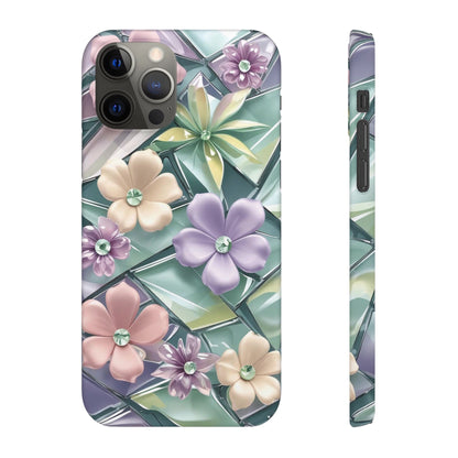 Snap Case Elegante Florale iPhone Handyhülle mit 3D-Effekt