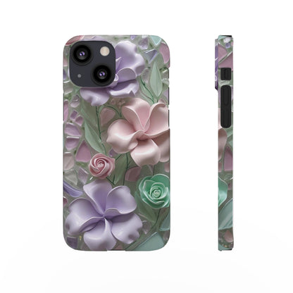 Snap Case Elegante Florale iPhone Handyhülle mit 3D-Effekt