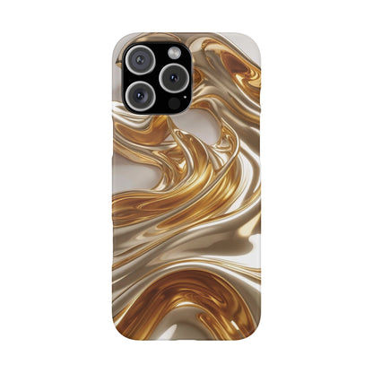 Snap Case iPhone Handyhülle – Gold Dynamic Liquid 3D Effekt
