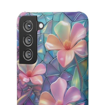 Snap Case Elegante Florale Samsung Handyhülle mit 3D-Effekt