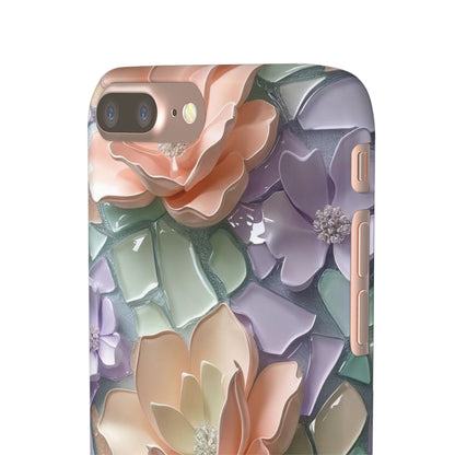 Snap Case Elegante Florale iPhone Handyhülle mit 3D-Effekt
