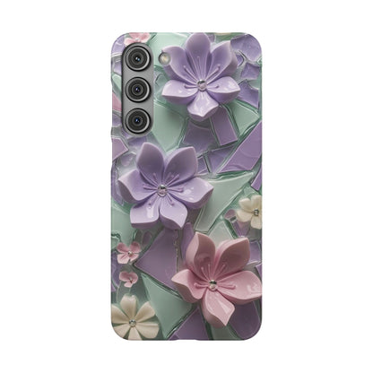 Snap Case Elegante Florale Samsung Handyhülle mit 3D-Effekt
