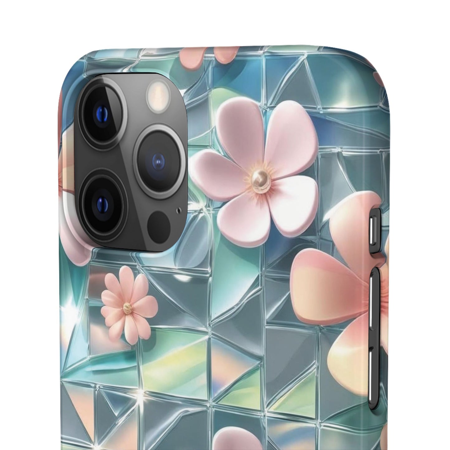Snap Case iPhone Handyhülle mit 3D-Effekt Blumenmuster