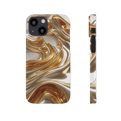Snap Case iPhone Handyhülle – Gold Dynamic Liquid 3D Effekt