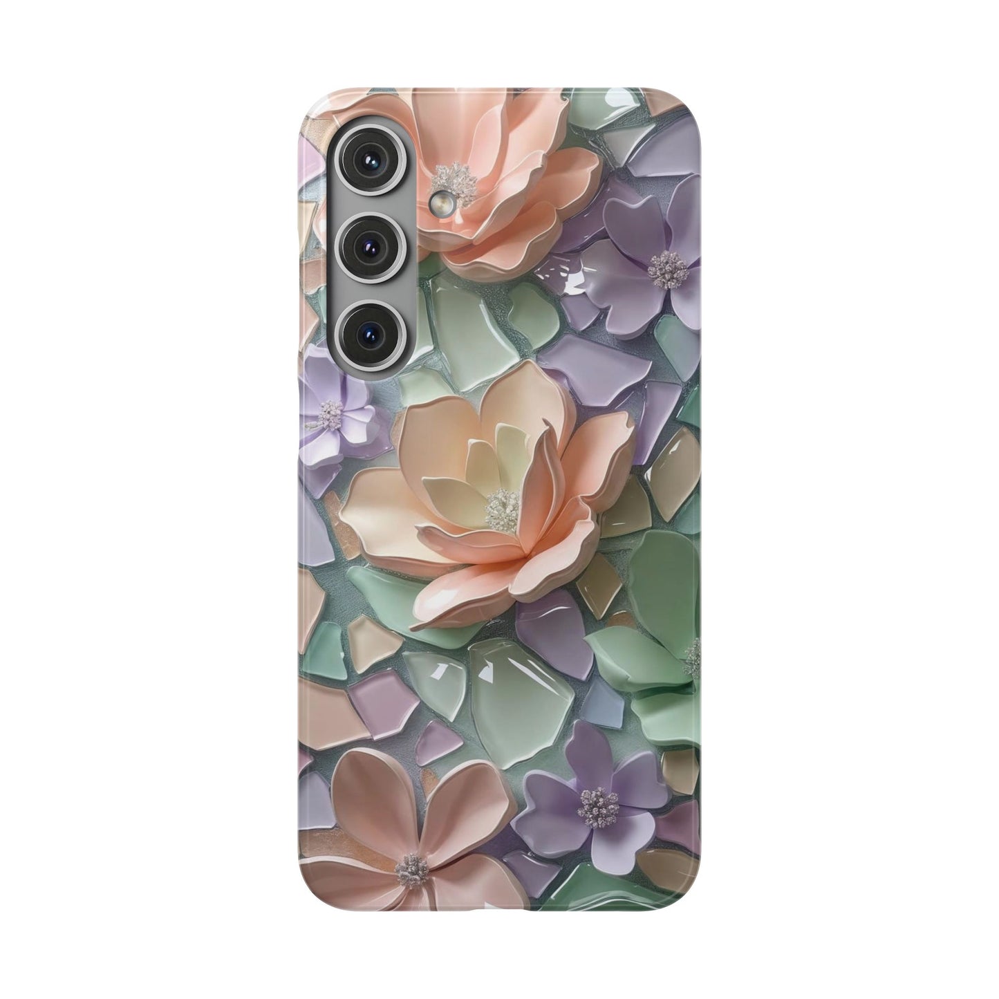 Snap Case Samsung Handyhülle mit 3D-Effekt, Blumenmuster