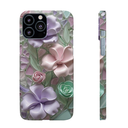 Snap Case Elegante Florale iPhone Handyhülle mit 3D-Effekt