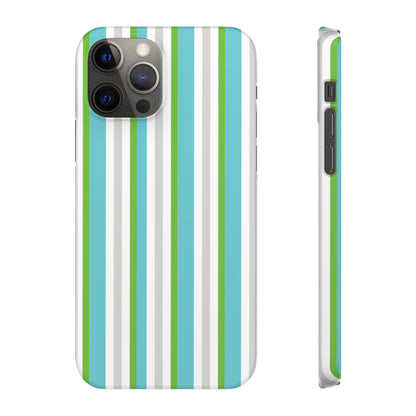 iPhone Snap Case - Modernes Abstraktes Design mit Grünen und Weißen Linien