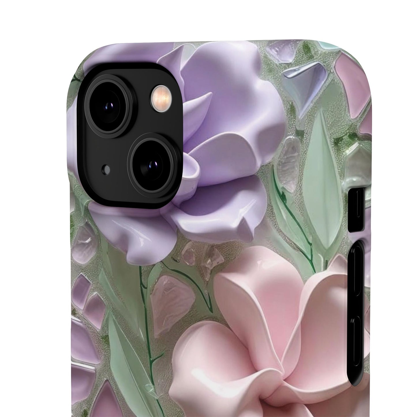 Snap Case Elegante Florale iPhone Handyhülle mit 3D-Effekt