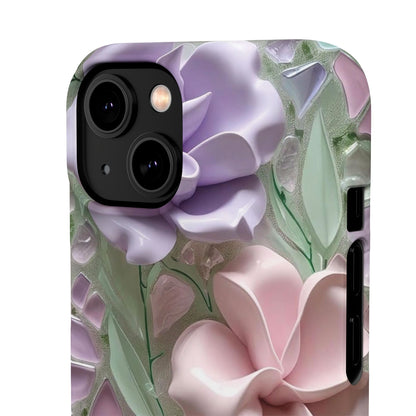 Snap Case Elegante Florale iPhone Handyhülle mit 3D-Effekt