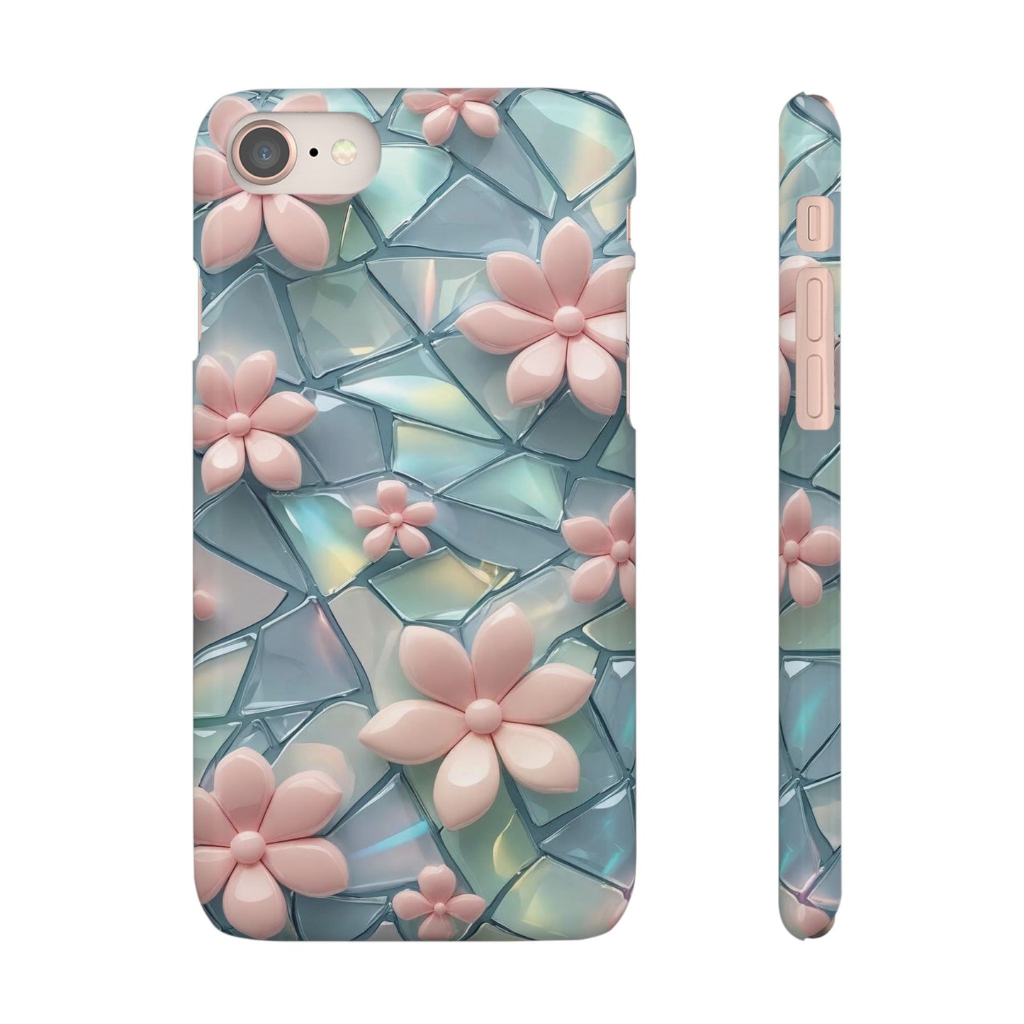 Snap Case Elegante Florale iPhone Handyhülle mit 3D-Effekt