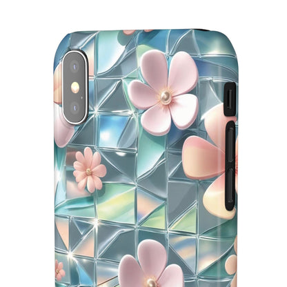Snap Case iPhone Handyhülle mit 3D-Effekt Blumenmuster