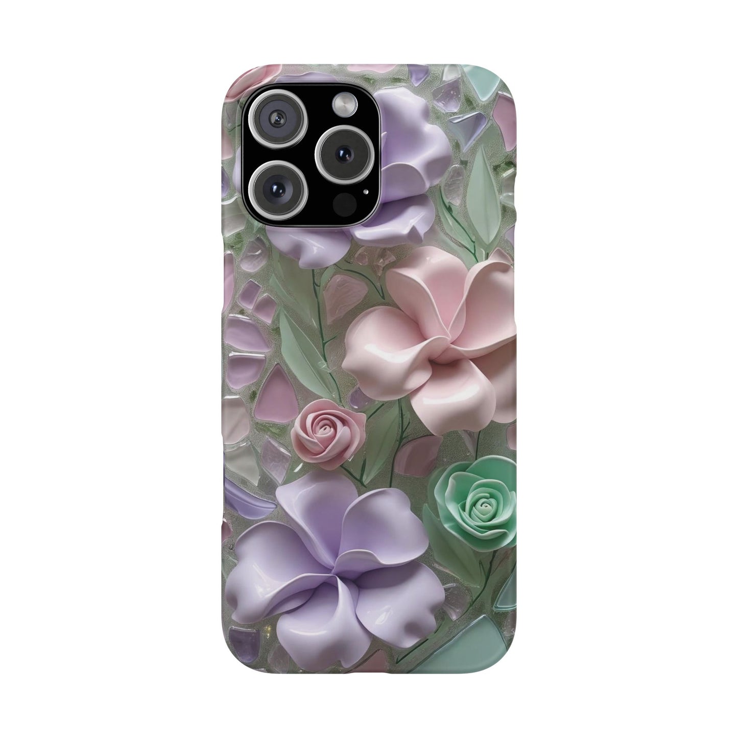 Snap Case Elegante Florale iPhone Handyhülle mit 3D-Effekt